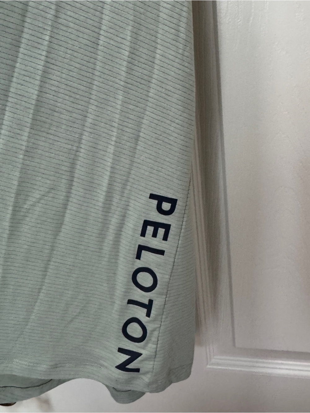 Peloton Sage Green Striped Women's Tank Twisted Back Vertical Lettering Sz. M - Picture 3 of 6